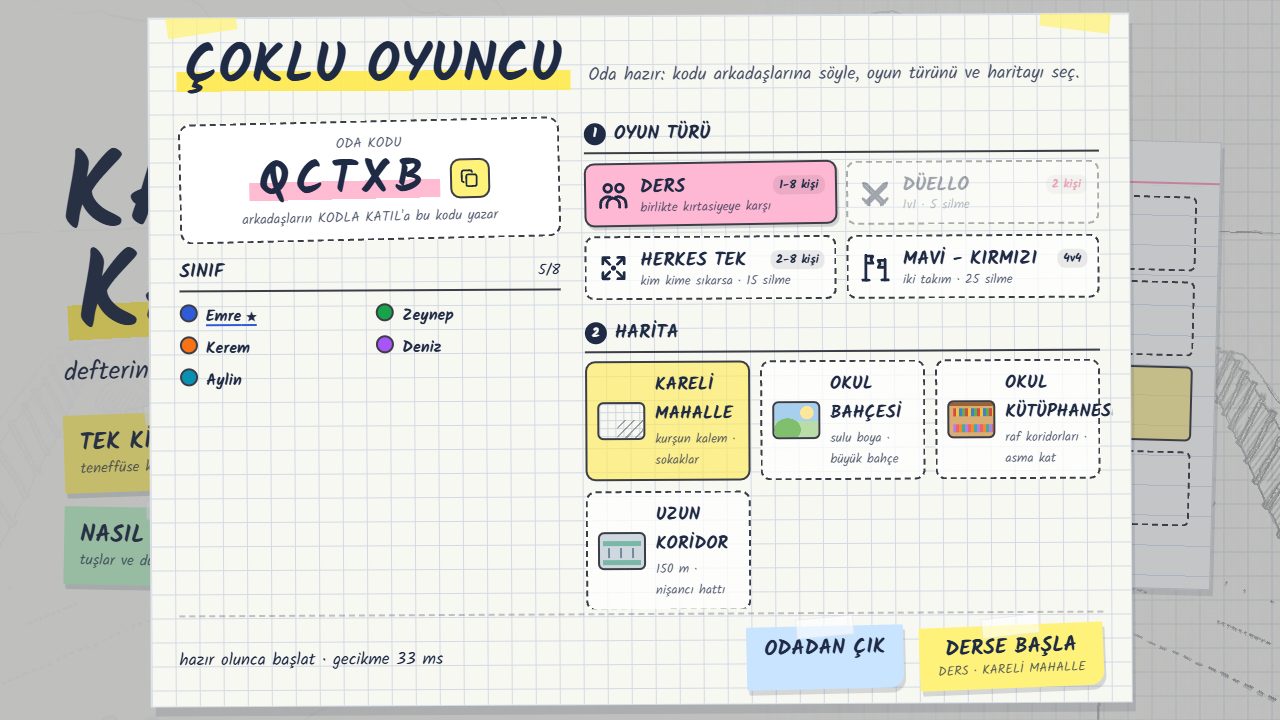 Çoklu oyuncu lobisi: oda kodu, oyun türleri ve haritalar